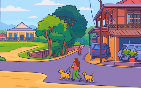 Ilustrasi sudut jalan Kota Liwa. [ChatGPT]