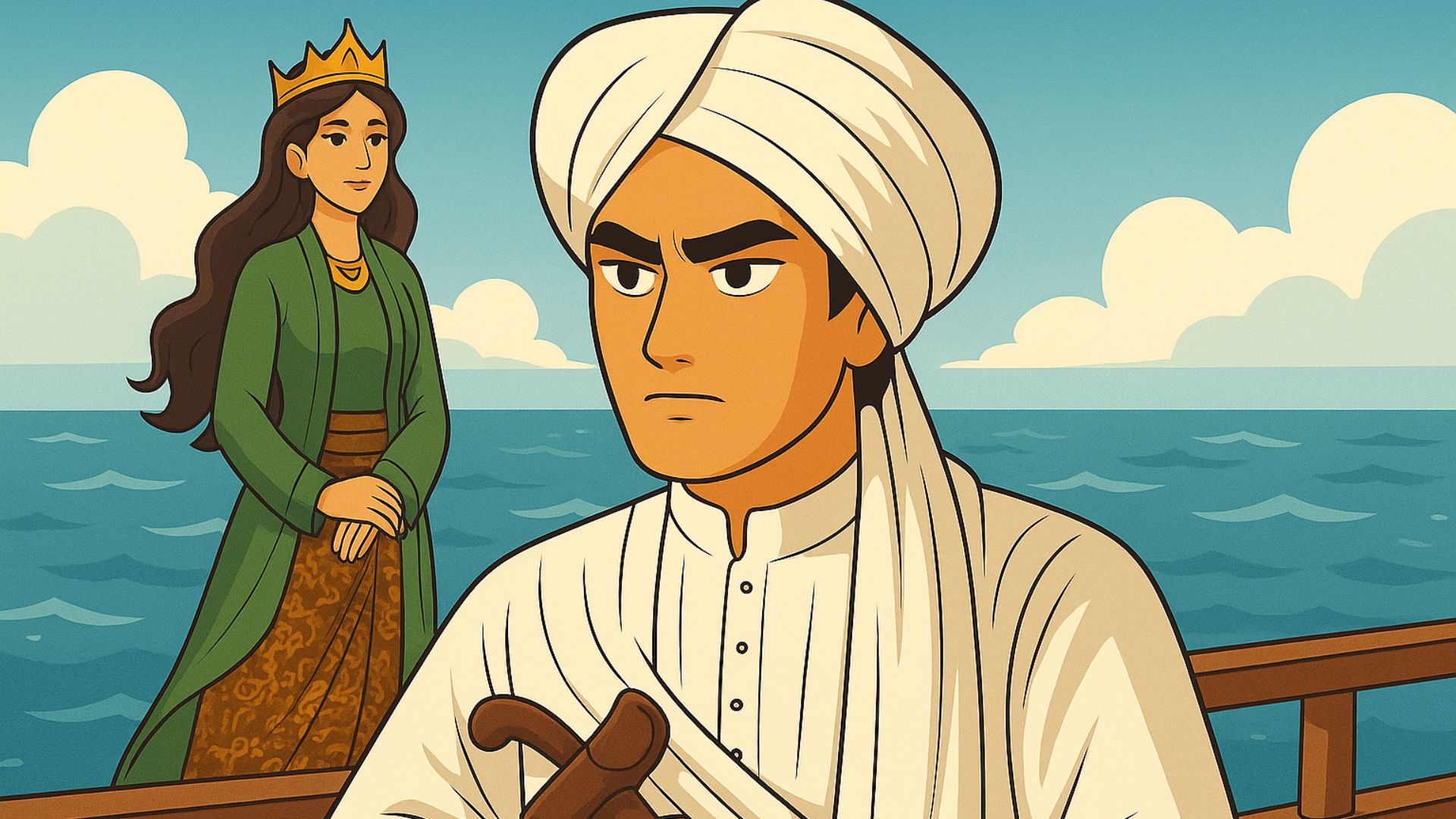 Ilustrasi Pangeran Diponegoro dan Ratu Kidul. [ChatGPT]