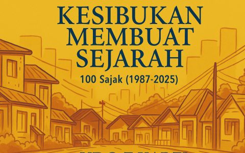 Ilustrasi sampul buku Kesibukan Membuat Sejarah. [ChatGPT]