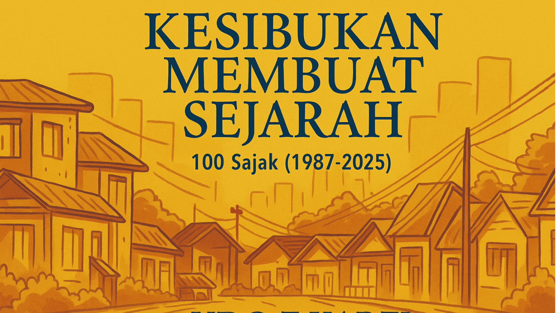 Ilustrasi sampul buku Kesibukan Membuat Sejarah. [ChatGPT]