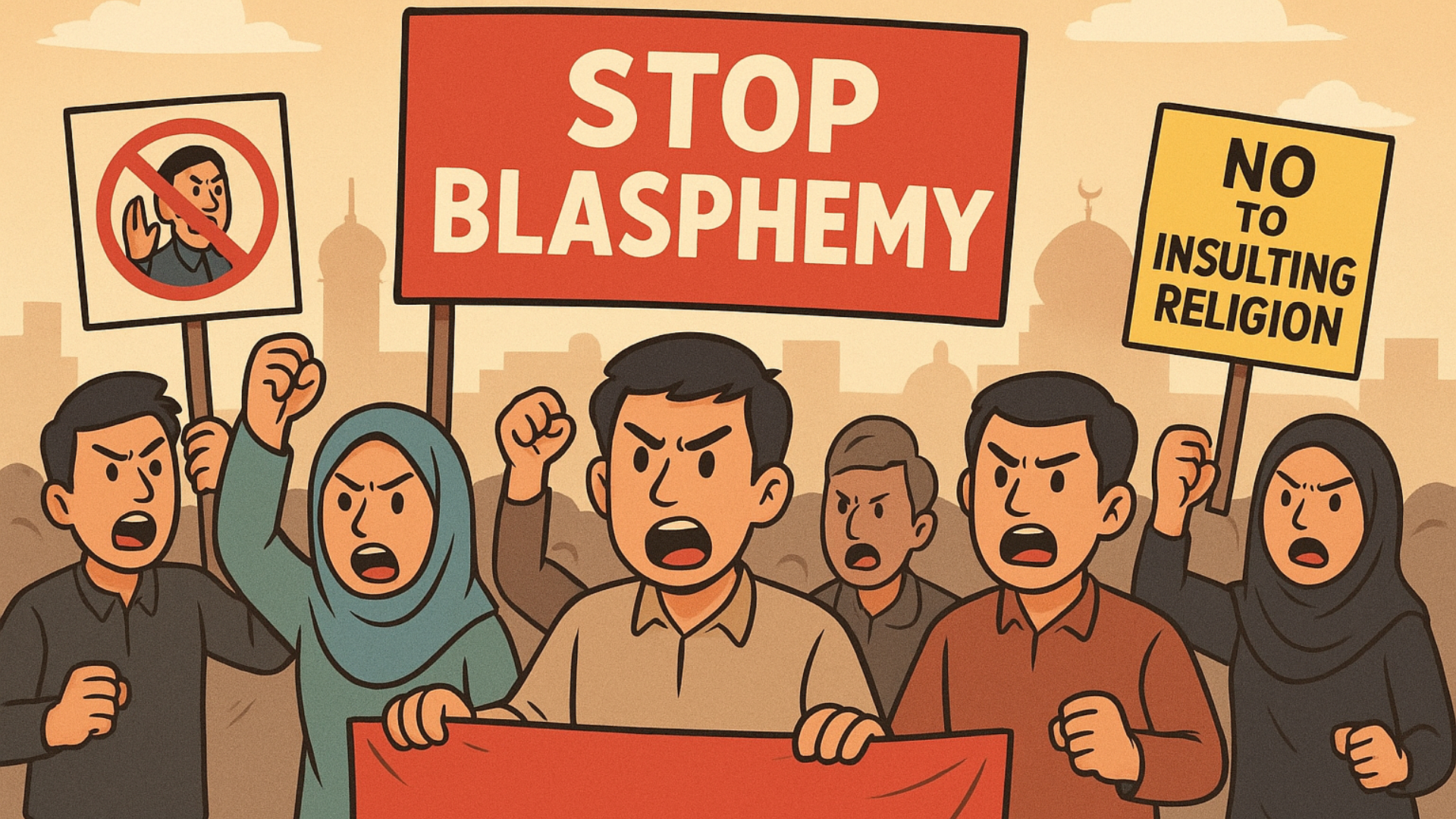 Ilustrasi penistaan agama. [ChatGPT]